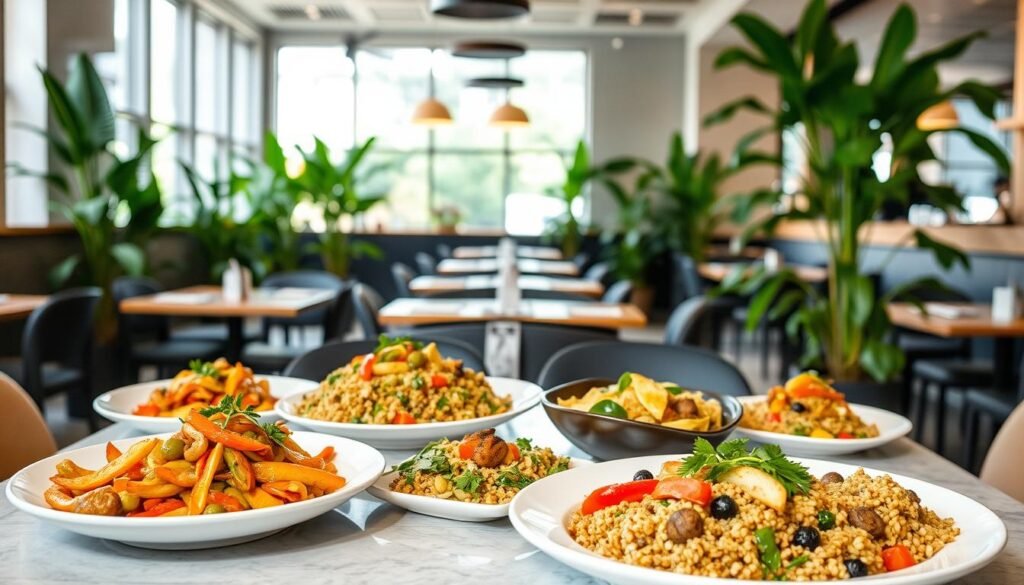 Platos vegetarianos en restaurantes