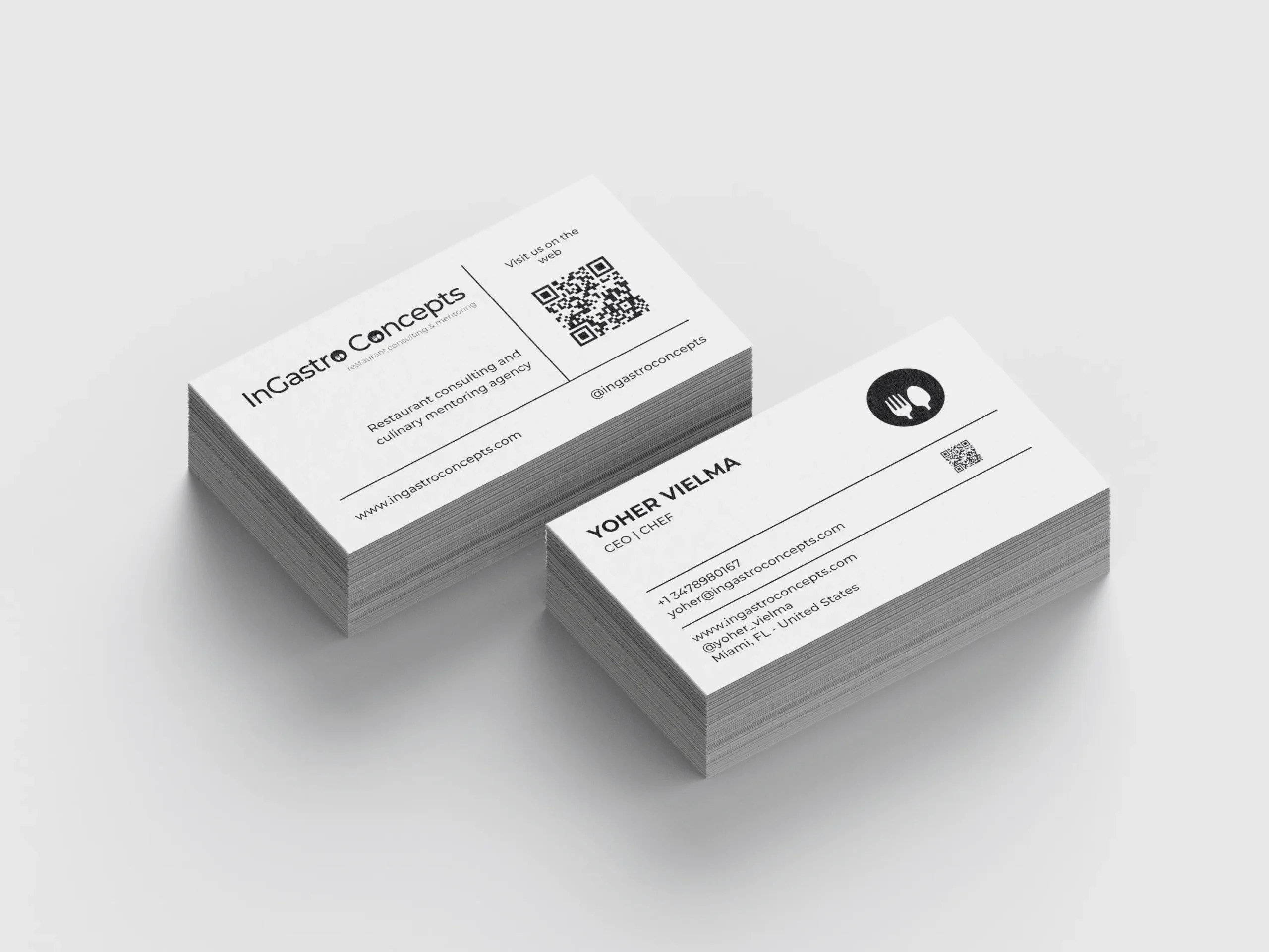 Tarjeta comercial Yoher Vielma - Ingastro Concepts